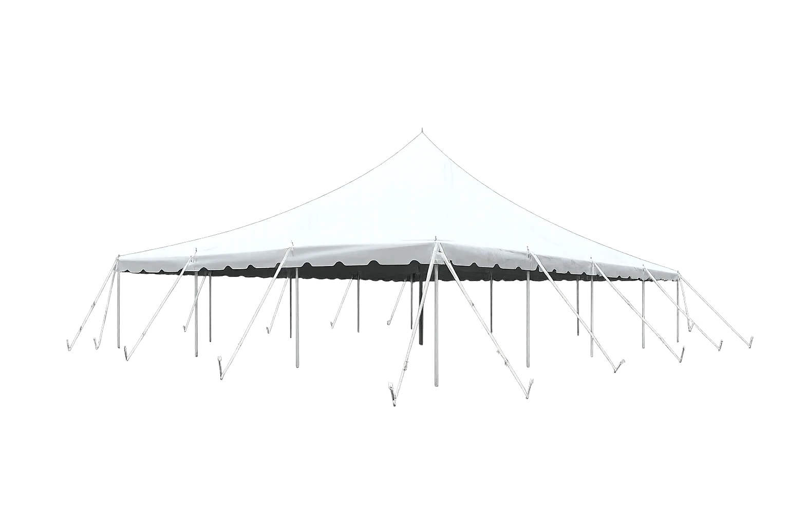 30x40 Pole Tent with White Blockout Vinyl Canopy by Tent and Table