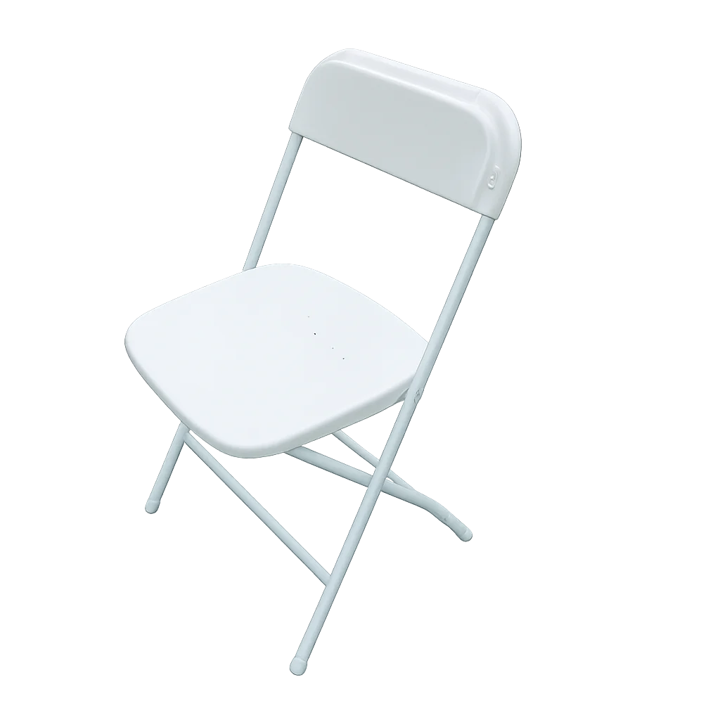 Premium Lightweight White Plastic Folding Chair for Indoor or Outdoor Event